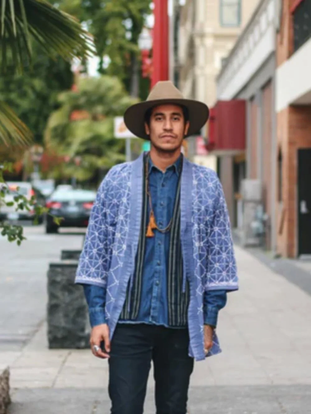 kiriko hand-stitched sashiko cotton haori jacket - Picture 13 of 14